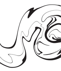 Hand drawn ink flow, liquid marble texture for posters and prints. Isolated vector illustration