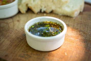 Traditional Argentinian chimichurri sauce
