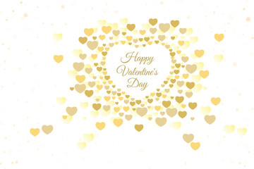 Heart shape confetti. Happy Valentine's Day lovely frame, birthday or wedding anniversary greeting card with lovely confetti paper shape of heart illustration background. Creative romantic backdrop