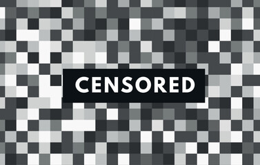 Censor blur effect texture isolated. Blurry pixel color censorship element, naked pixel blur. Vector nude skin censor pattern