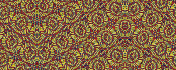 Colored and seamless African pattern, high definition illustration