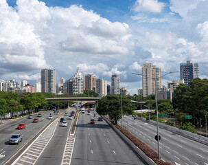 Fototapeta premium Sao Paulo, Brazil, downtown city traffic