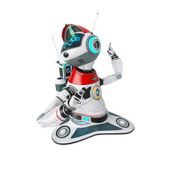 bot robot is floating and dancing alone