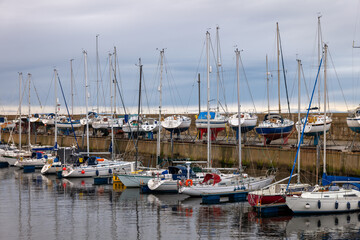 Fototapeta premium Docked and Dry Docked at Lossiemouth Marina