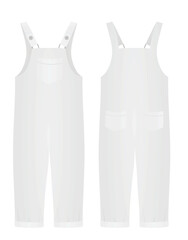 White suspenders pants. vector illustration