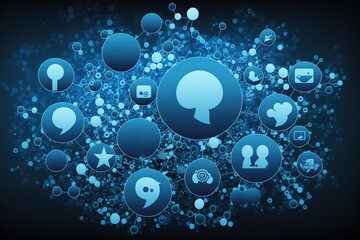 Blue social network background