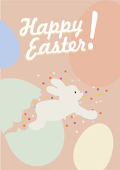 Happy Easter card rabbit celebration card