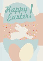Happy Easter card rabbit celebration card
