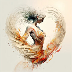 romantic love theme, valentine's day. sketch art for artist creativity and inspiration. generative AI	
