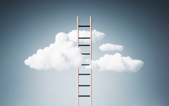 ladder to the clouds, Generative AI illustration