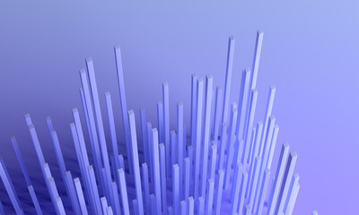 Abstract 3d render, geometric background design with lines