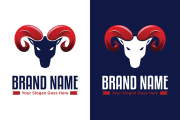modern mountain goat mascot illustration logo