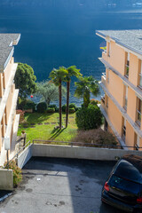 Amazing garden between 2  apartment buildings on coast of Lugano (in suburbs)