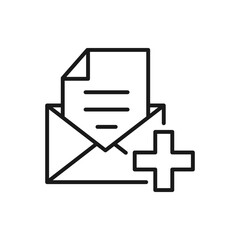 Add an e-mail icon line style isolated on white background. Vector illustration