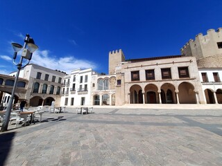 Fototapeta na wymiar Plaza Alta square in old town of Badajoz, Spain, 2020