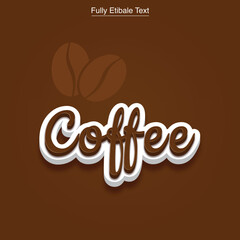 Coffee stylish 3d text effect, fully editable 3d text
