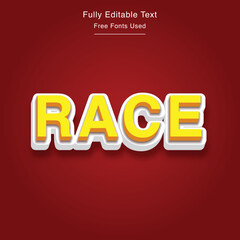 Race yellow 3d text effect editable 3d text