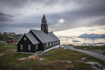 Colored church in ilulissat town