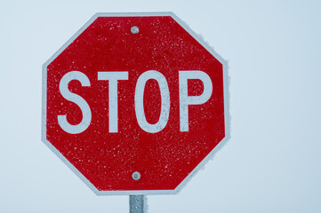 stop sign on blue sky