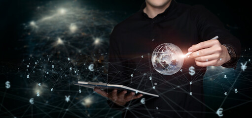 Working in the foreign exchange market on the Internet.