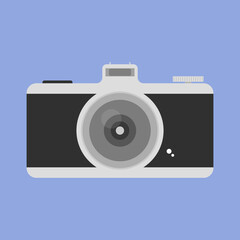 Retro camera. Video camera for filming. Vector illustration