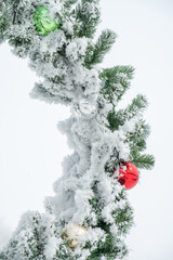 christmas wreath in the snow