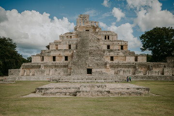 Etzná mayan ruin in Campeche, Yucatán Mexico. Popular tourist attraction/destination