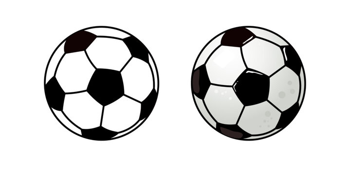 set of soccer balls isolated on white, foot ball	