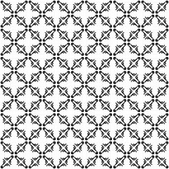 Black and white seamless abstract pattern. Background and backdrop. Grayscale ornamental design. Mosaic ornaments. Vector graphic illustration. EPS10.