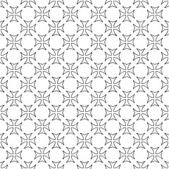 Black and white seamless abstract pattern. Background and backdrop. Grayscale ornamental design. Mosaic ornaments. Vector graphic illustration. EPS10.