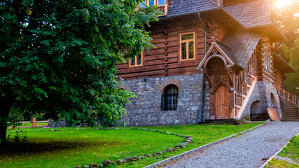 Highlander's huts and wooden architecture.