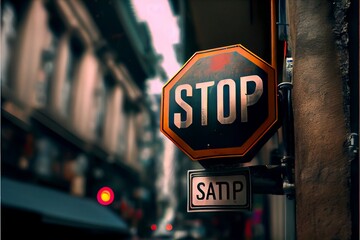 Generative AI abstract render of a stop sign