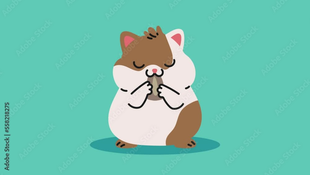 Wall mural cute guinea pig character animation