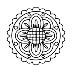 Traditional Chinese moon cake, Happy Mid Autumn Festival cakes have different patterns. Line vector illustration isolated on white background