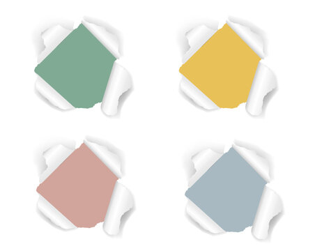 Pastel Hole Torn Paper Isolated