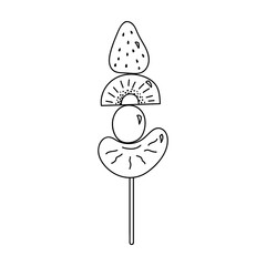 Doodle illustration of Korean multifruit tanhulu