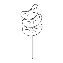 Doodle illustration of Korean tangerine tanhulu