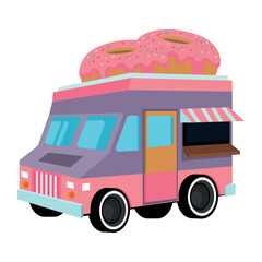 Obraz na płótnie Canvas food truck donuts
