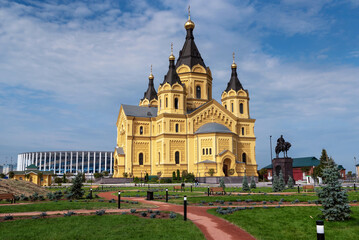 Alexander Nevsky Cathedral in Nizhny Novgorod, Russia. - obrazy, fototapety, plakaty