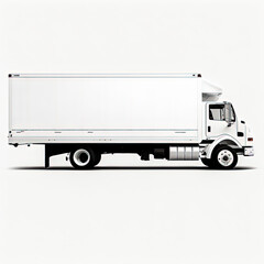 Obraz na płótnie Canvas a white truck with a trailer - Generative AI