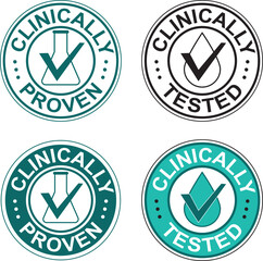 Clinically tested (proven) stamp for laboratory testing products - vector icon - 558225212
