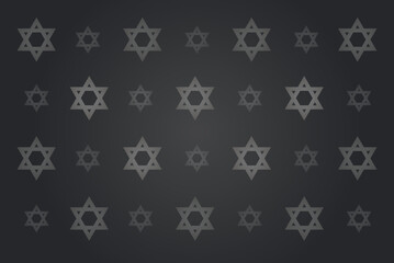 Many David stars on dark grey background. International Holocaust Remembrance Day