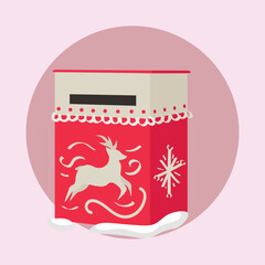 Mail box for Christmas letters on pink background