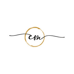 Obraz premium EM Initial Script Letter Beauty Logo Template
