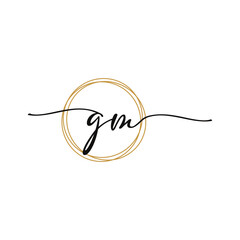 GM Initial Script Letter Beauty Logo Template