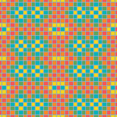 Seamless mosaic ornament in pastel colors with a complex pattern. Geometric fantasy. Decorative design for floor, wall or other surface. Vector illustration