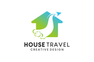 Modern travel home icon logo design