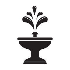water fountain icon logo vector design template