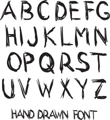 Set of handwritten alphabet letters