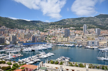 Fototapeta na wymiar View of the Monaco waterfront